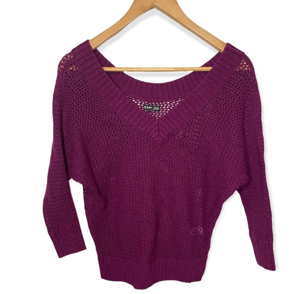 Express‎ V-neck Open Stich Dolman Sweater​​